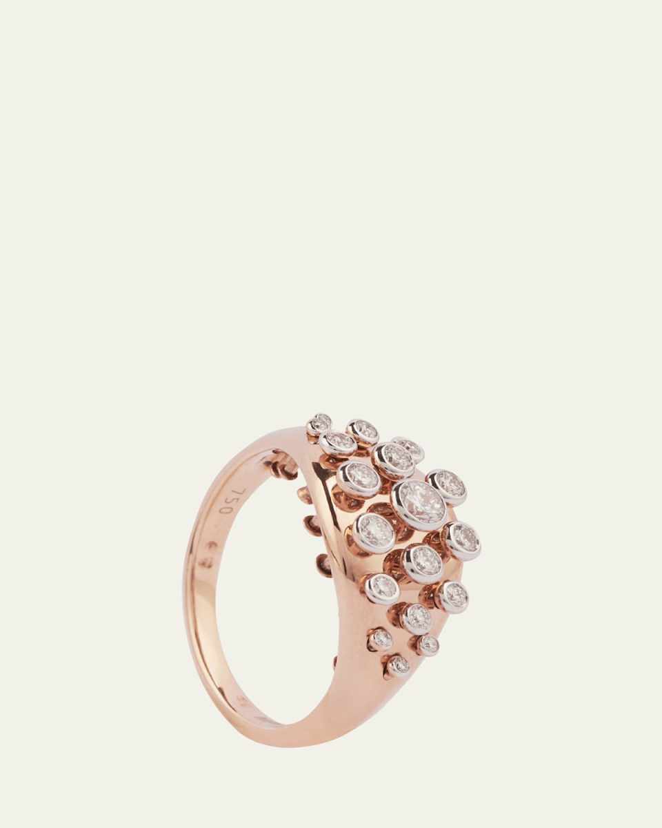 18K Rose Gold Queen Wave Diamond Ring